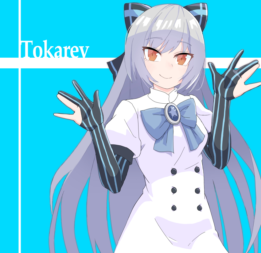 1girl, bow, commentary, dress, girls'_frontline, gloves, hair_bow, highres