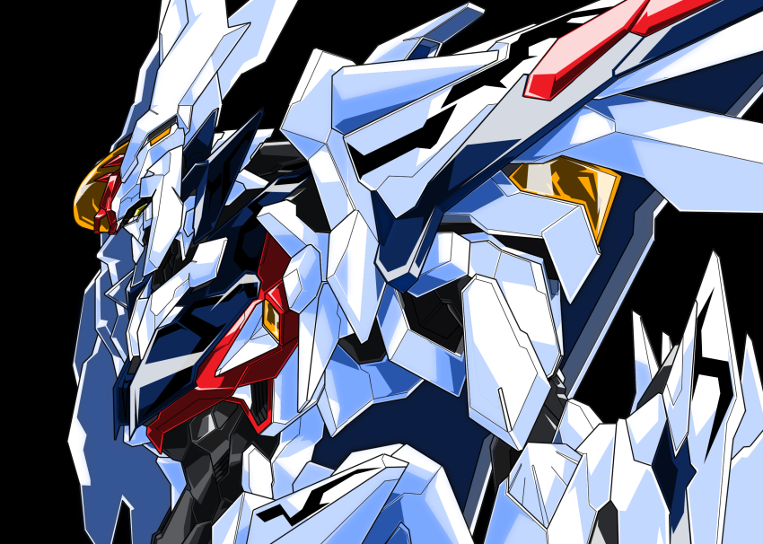 beastkingbarbaros, black_background, choukou_gasshin_xardion, from_side, highres, looking_ahead, mecha, no_humans