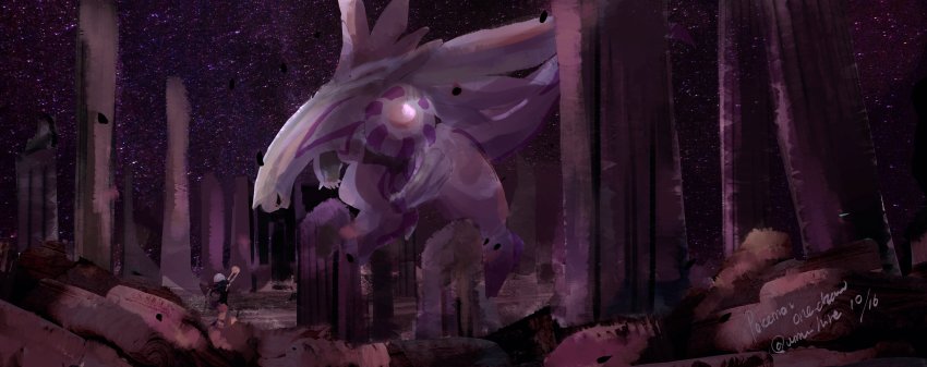 1girl, absurdres, arms_up, artist_name, beanie, black_sclera, black_shirt, blue_hair