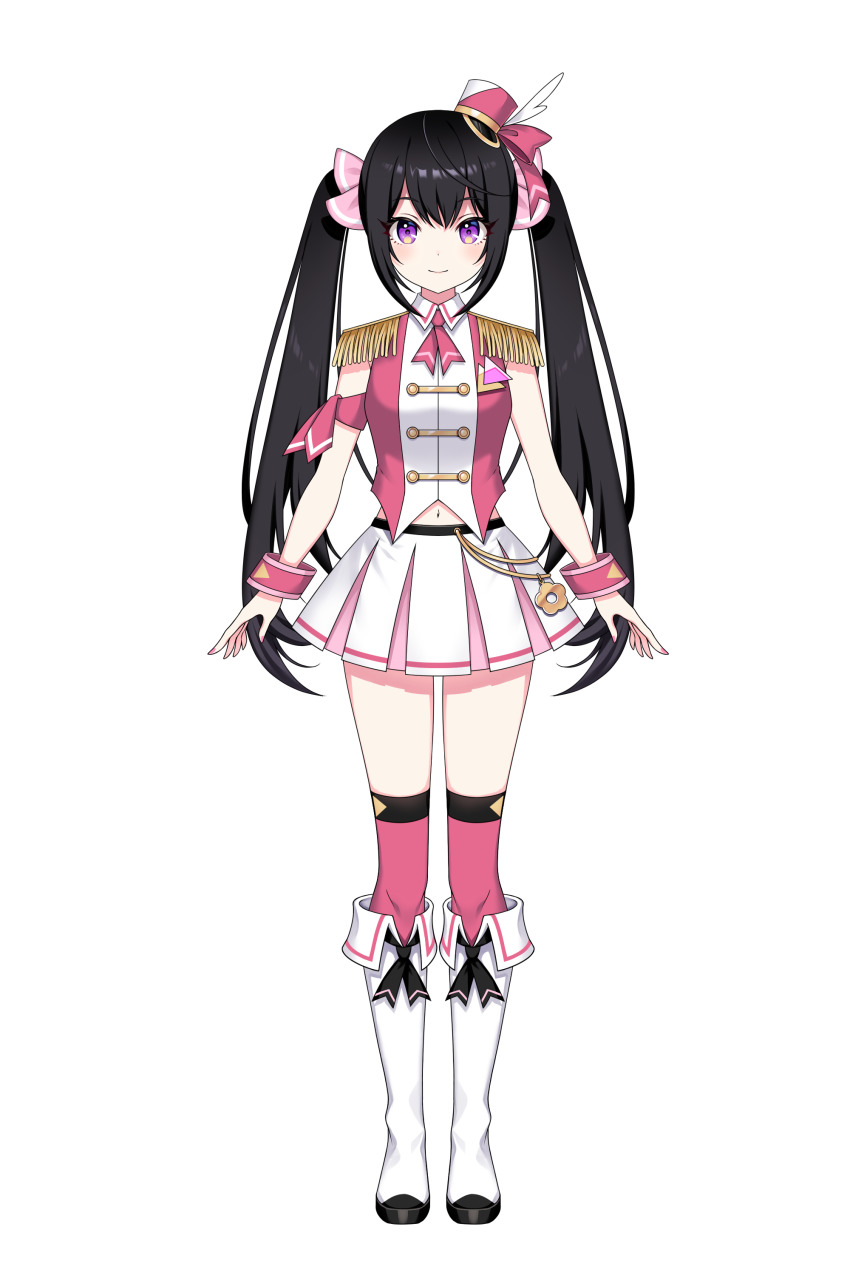 1girl, absurdres, black_hair, blush, boots, bow, breasts, closed_mouth