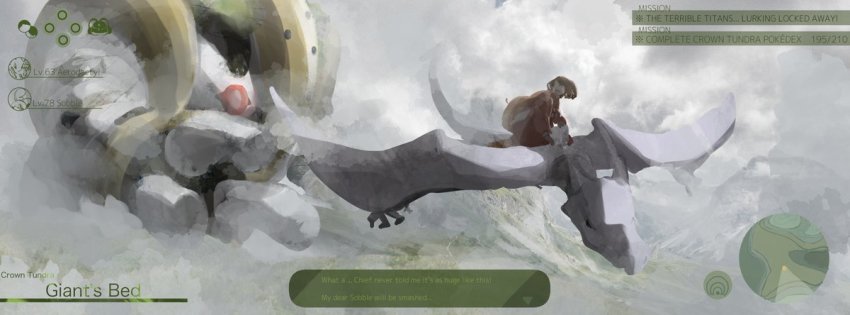 1girl, aerodactyl, backpack, bag, black_eyes, brown_hair, character_name, closed_mouth