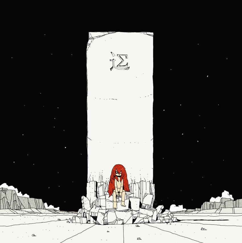 1girl, completely_nude, hair_between_eyes, highres, horizon, long_hair, nude, nyr50ml