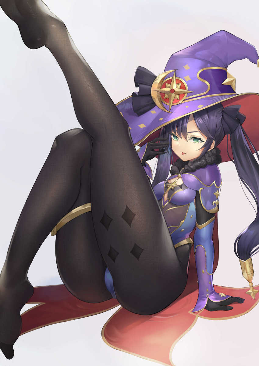 1girl, :p, absurdres, armor, black_gloves, black_hair, black_legwear, black_ribbon