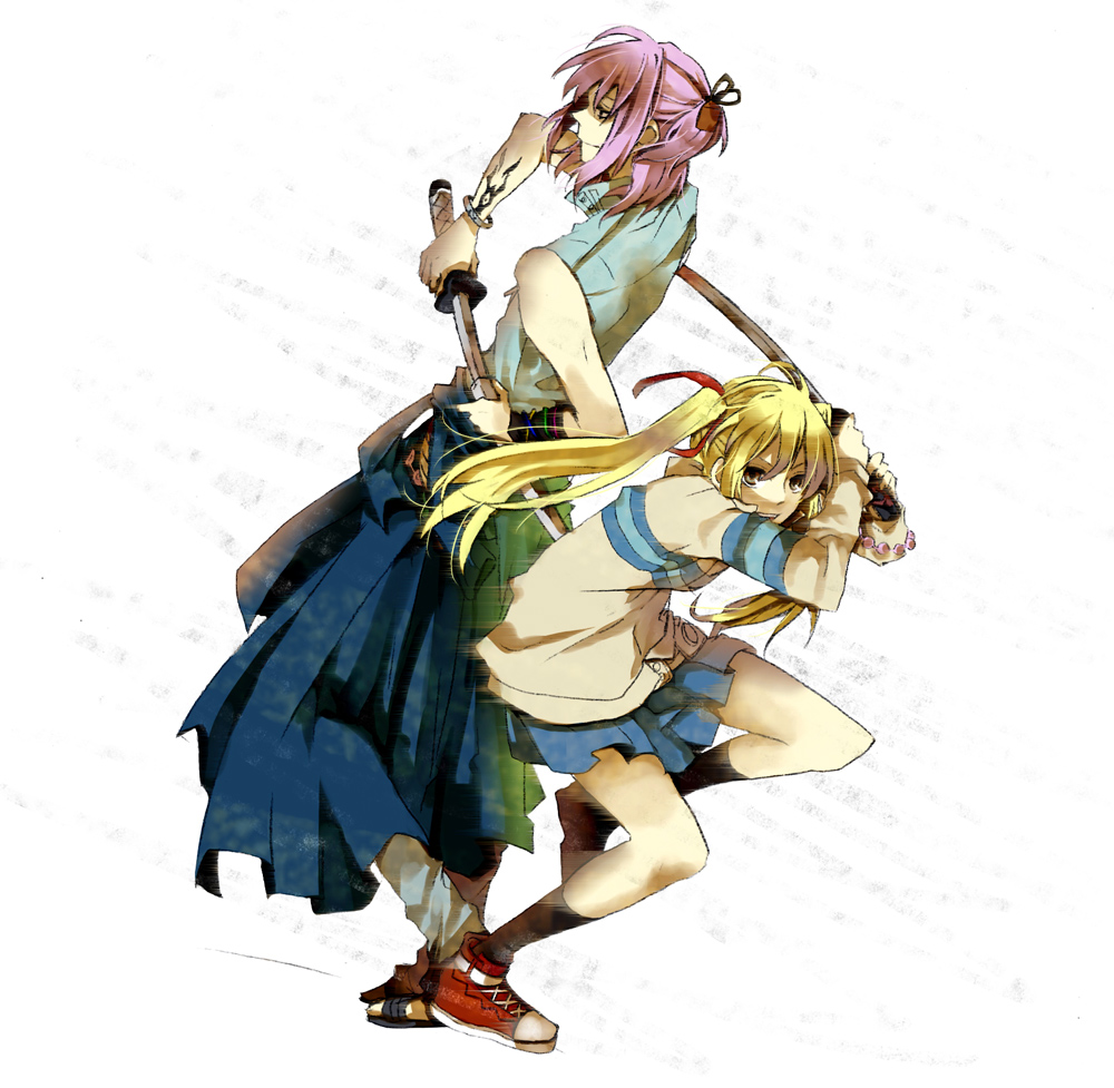 00s, 1boy, 1girl, 38page, arm_tattoo, bad_id, bad_pixiv_id, blonde_hair