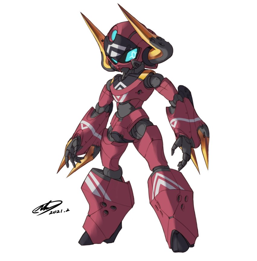 andrew_leung, blue_eyes, dated, highres, looking_to_the_side, mecha, no_humans, original