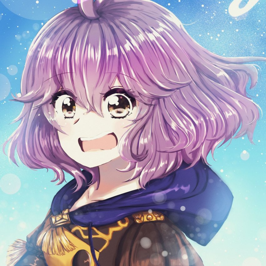 1girl, bernadetta_von_varley, blue_background, commentary_request, fire_emblem, fire_emblem:_three_houses, garreg_mach_monastery_uniform, gradient_background