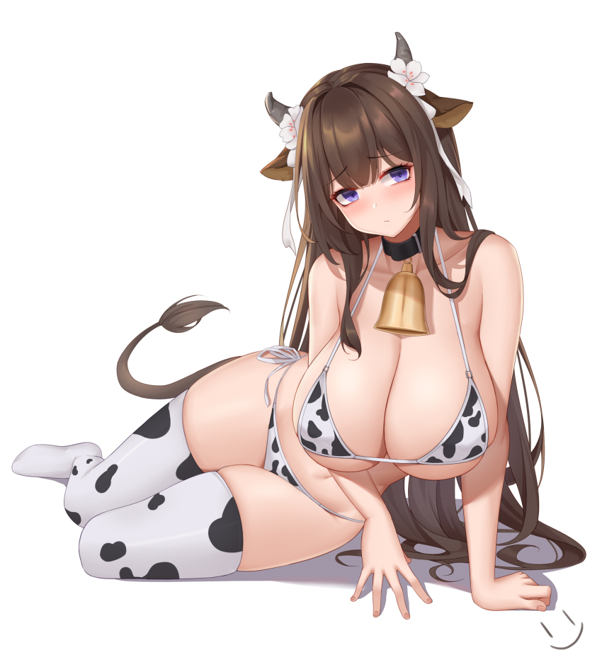 1girl, absurdres, animal_ears, azur_lane, bare_shoulders, bell, bikini, blush