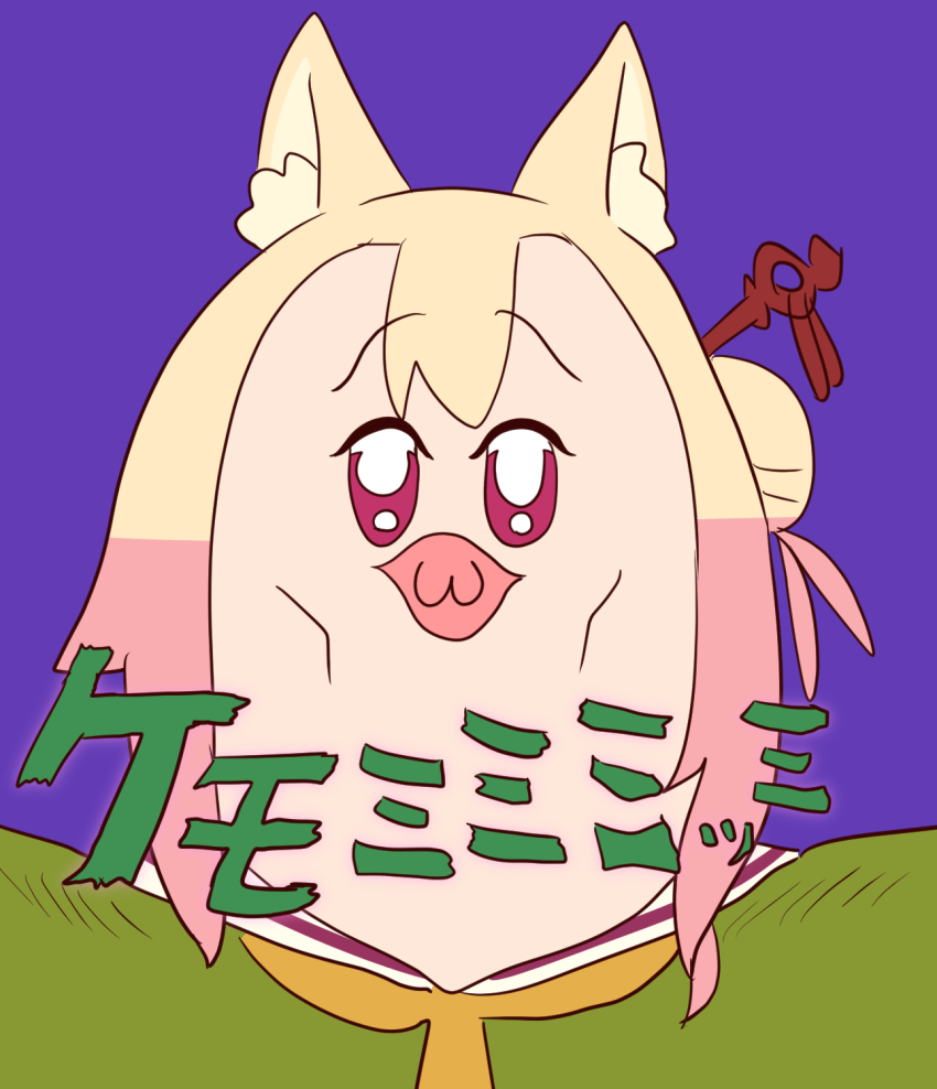 1girl, ac-bu_(style), animal_ear_fluff, animal_ears, blonde_hair, blouse, bobunemimimmi, fox_ears