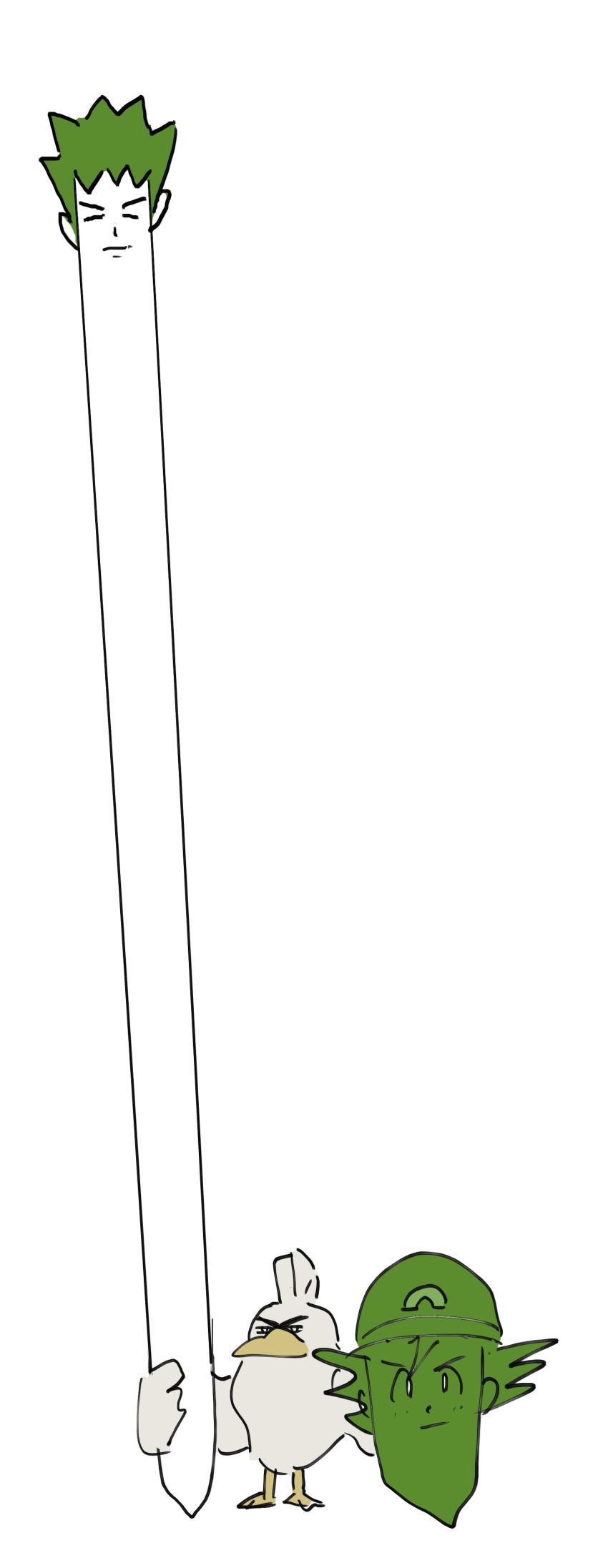 2boys, absurdres, ash_ketchum, baseball_cap, bird, brock_(pokemon), closed_eyes, closed_mouth