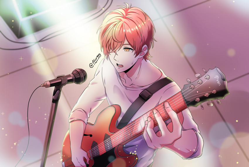 1boy, commentary, copyright_name, english_commentary, given, hair_over_one_eye, highres, holding