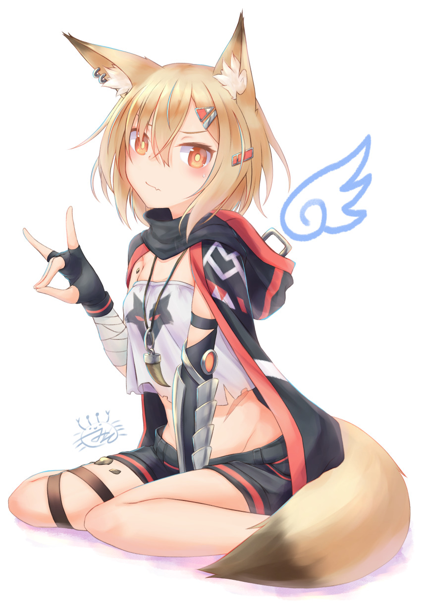 1girl, absurdres, animal_ear_fluff, animal_ears, arknights, bandaged_arm, bandages, black_cape