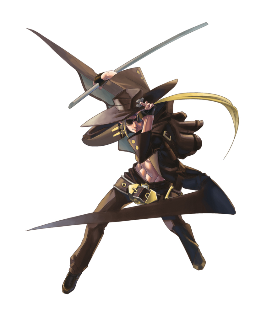 1boy, arc_system_works, blonde_hair, coat, full_body, guilty_gear, guilty_gear_isuka, guilty_gear_x