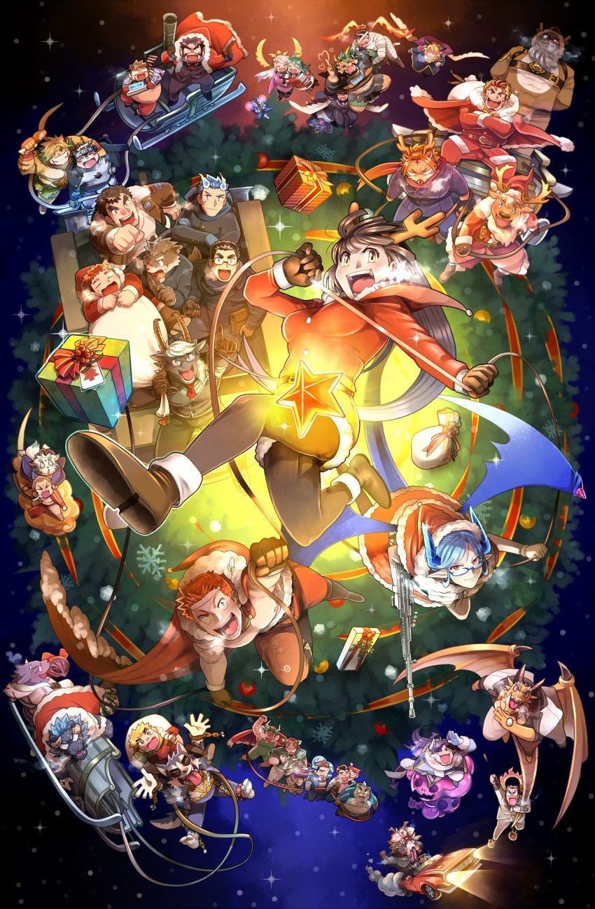 >_<, 6+boys, 6+girls, :3, :d, :p, absurdres, agyo_(housamo)