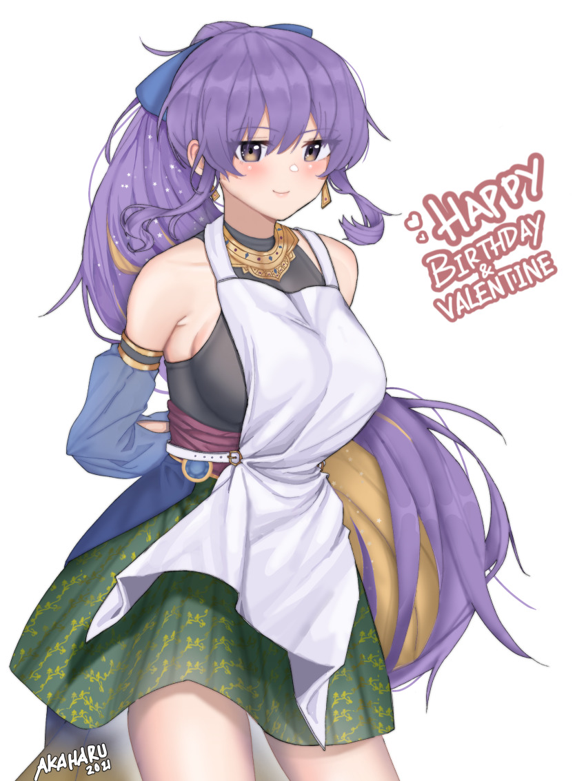 1girl, absurdres, akaharuu, apron, armlet, artist_name, blonde_hair, bow