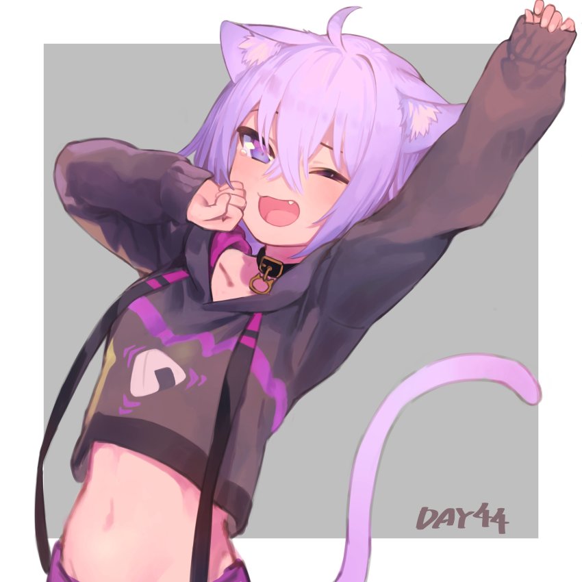 1girl, absurdres, ahoge, animal_collar, animal_ears, blue_eyes, blue_hair, border