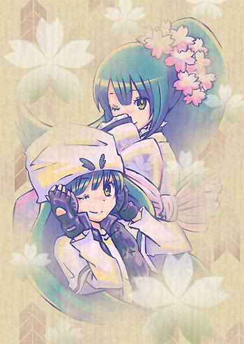 2boys, beat_jumper, blue_hair, crossdressing, crossdressing_(mtf), dual_persona, fujisaki_nadeshiko, fujisaki_nagihiko, hat, long_hair, lowres, male_focus, multiple_boys, one_eye_closed, shugo_chara!, trap, wink, yamato_maihime