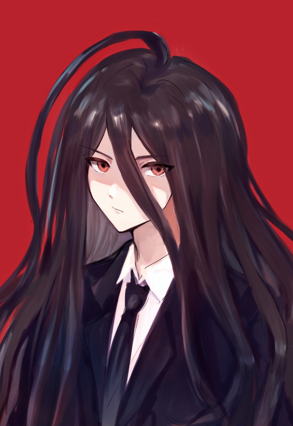 1boy, a_po_(liuxiaobo0413), ahoge, black_hair, black_jacket, black_necktie, collared_shirt, commentary_request