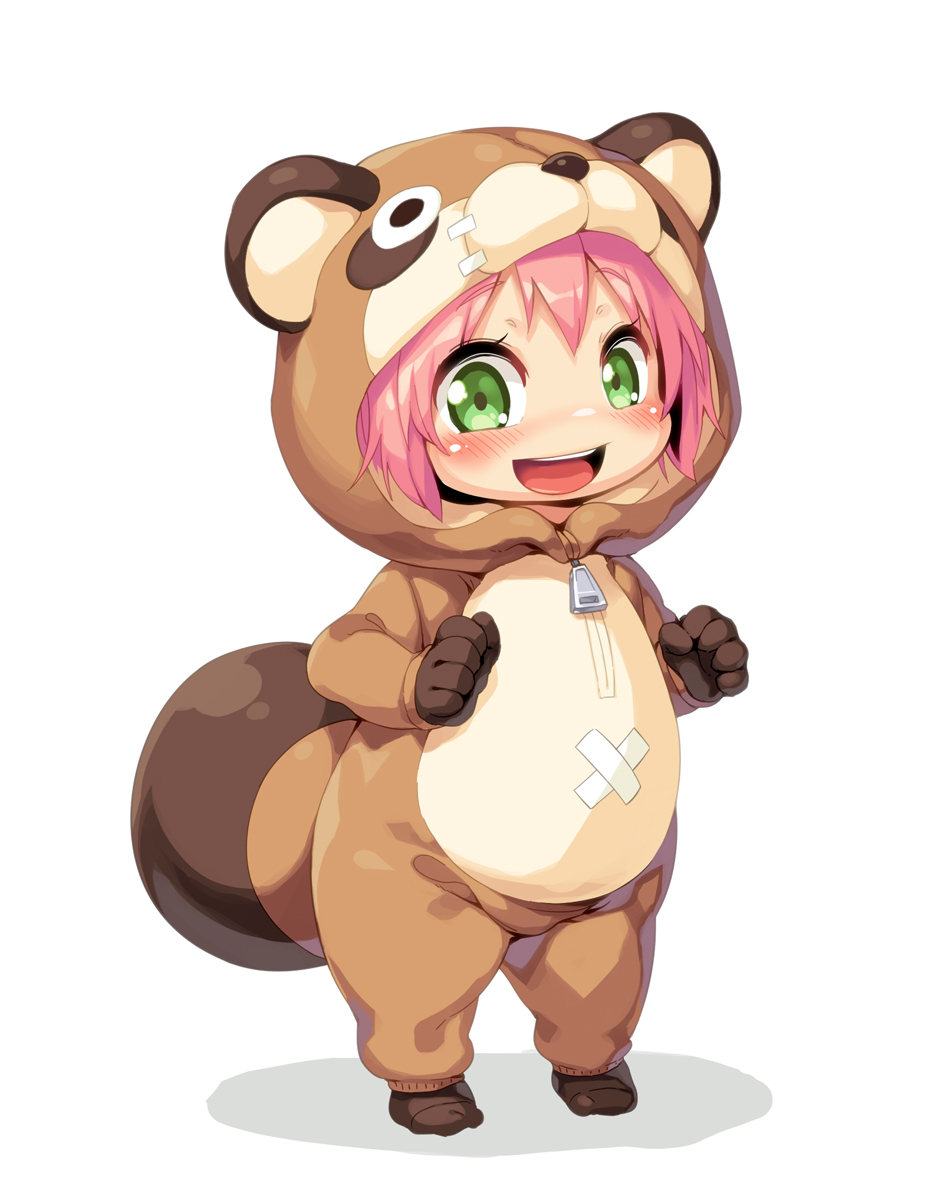 1girl, animal_costume, anya_(spy_x_family), blush, child, green_eyes, hansharu_(foxbut), highres