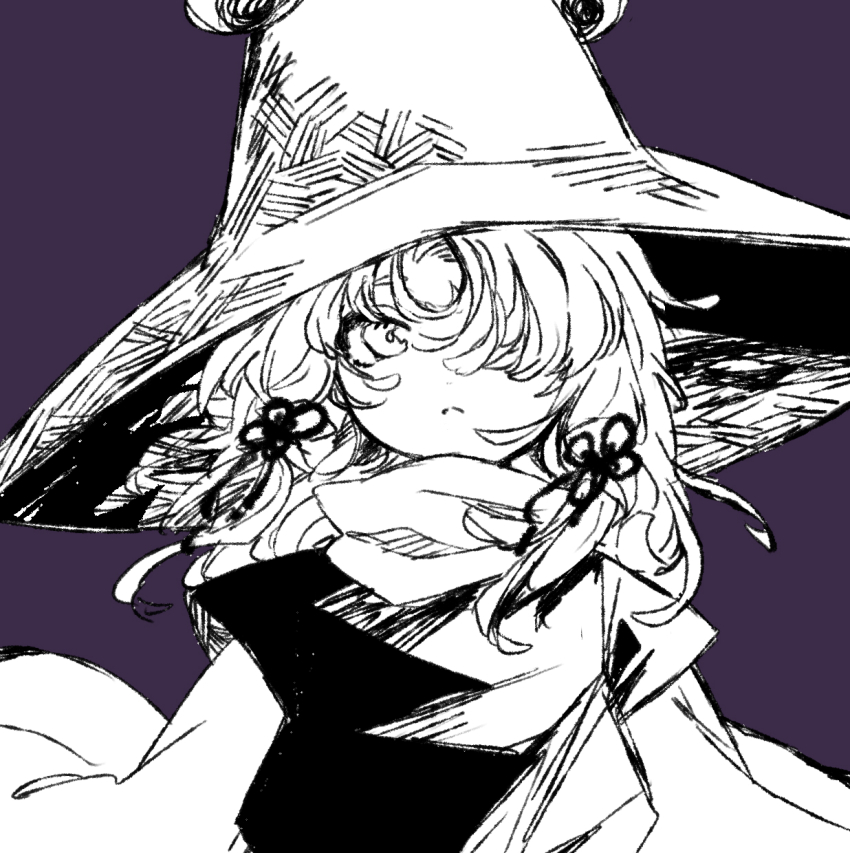 1girl, hair_over_one_eye, hat, highres, light_frown, long_sleeves, looking_at_viewer, medium_hair