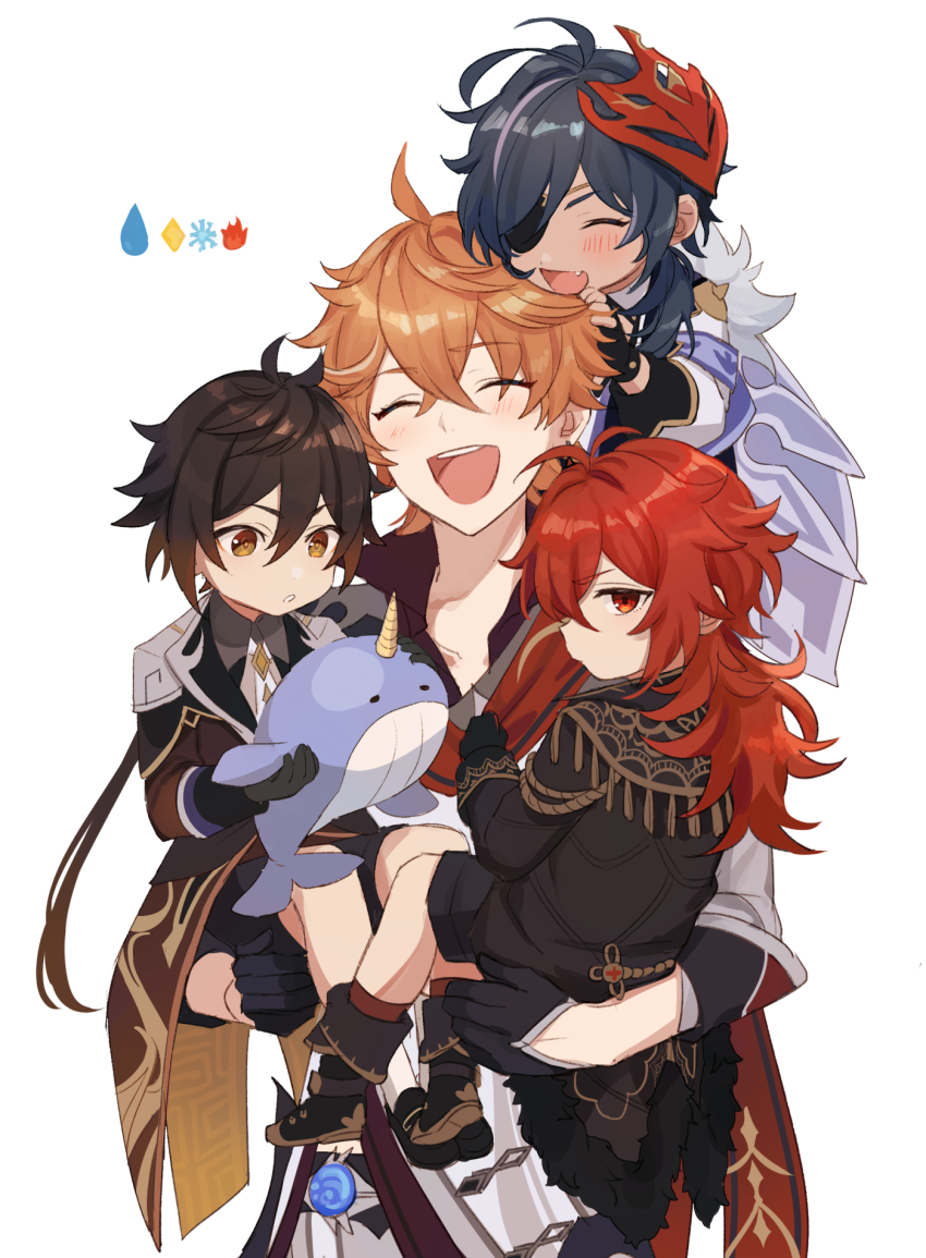 4boys, aged_down, aiguillette, antenna_hair, bad_id, bad_twitter_id, black_footwear, black_gloves