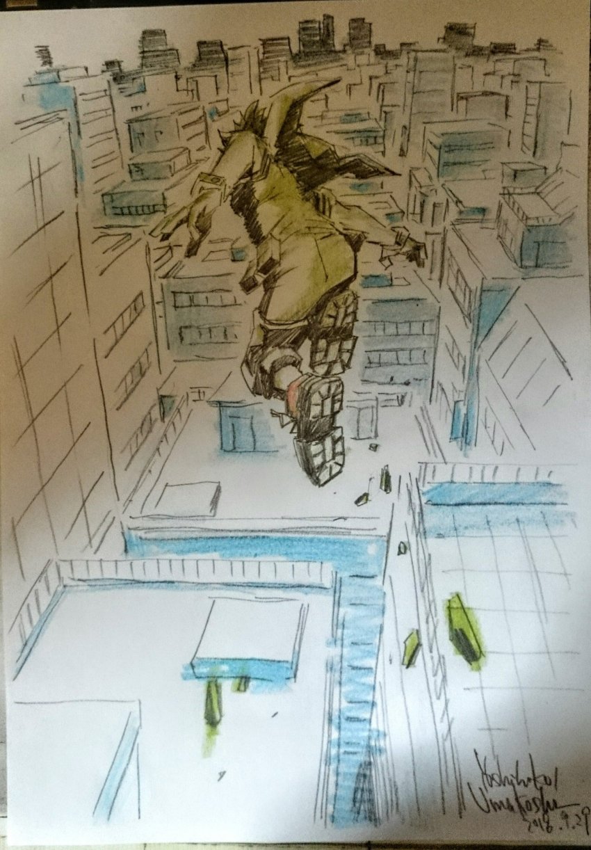 1boy, animal_hood, artist_name, bodysuit, boku_no_hero_academia, building, rabbit_hood, city