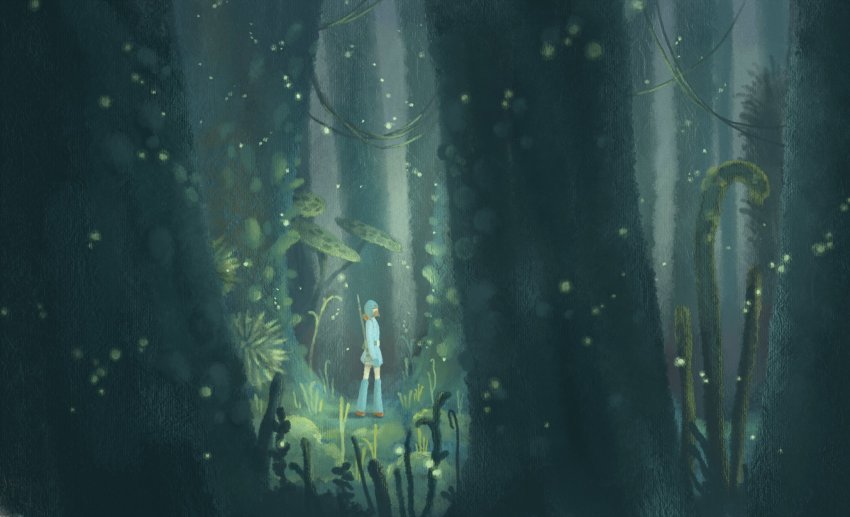 1girl, blue_headwear, highres, kaze_no_tani_no_nausicaa, long_sleeves, mask, mouth_mask, mushroom