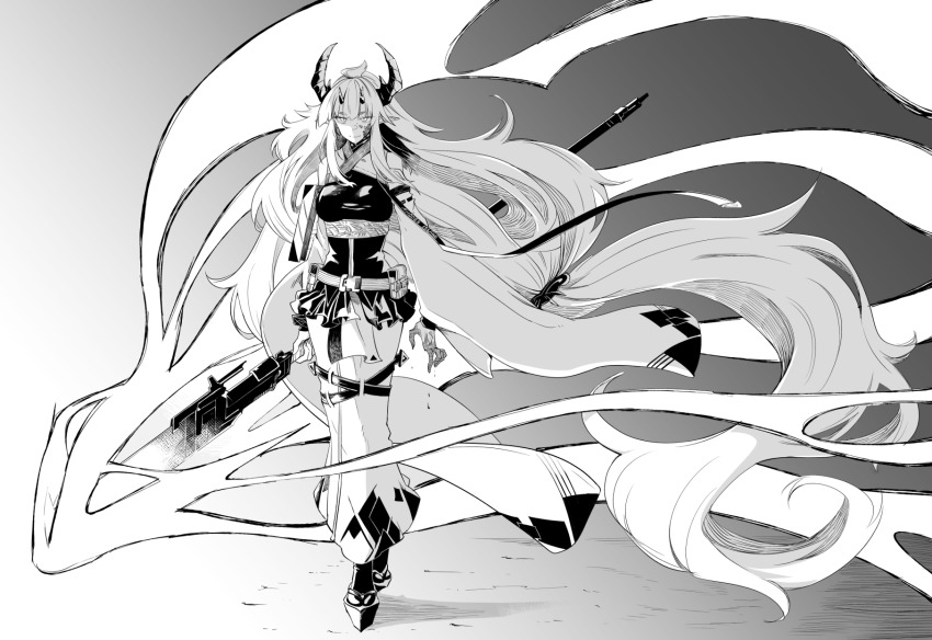 1girl, absurdly_long_hair, arknights, belt, blood, blood_on_face, blood_on_hands, breasts