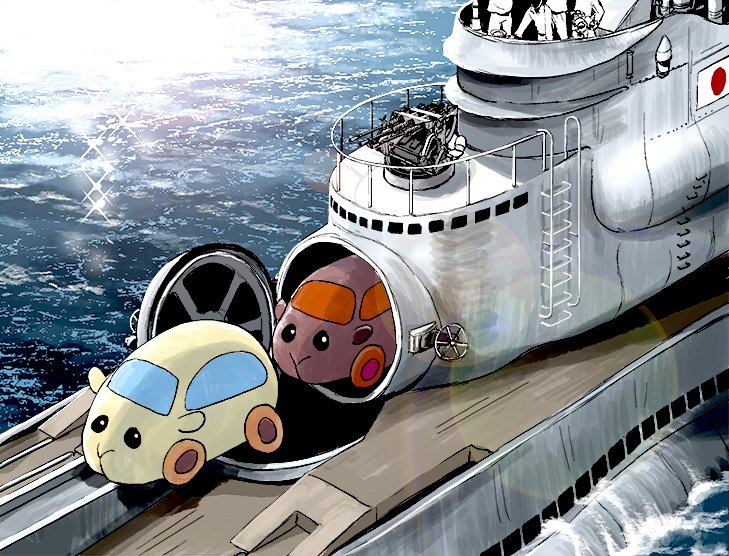 4boys, cannon, guinea_pig, i-400, i-400-class-submarine, imperial_japanese_navy, japanese_flag, matsuda_juukou