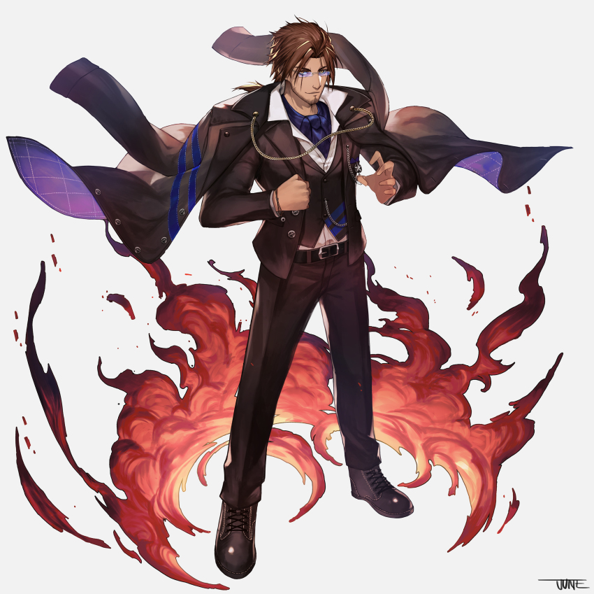 1boy, absurdres, belmond_banderas, belmond_banderas_(5th_costume), belt, belt_buckle, black_belt, black_jacket