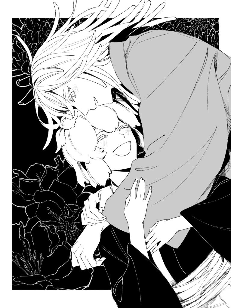 2others, ai_jgkrk, arms_around_neck, black_background, blush, border, eyebrows, eyelashes