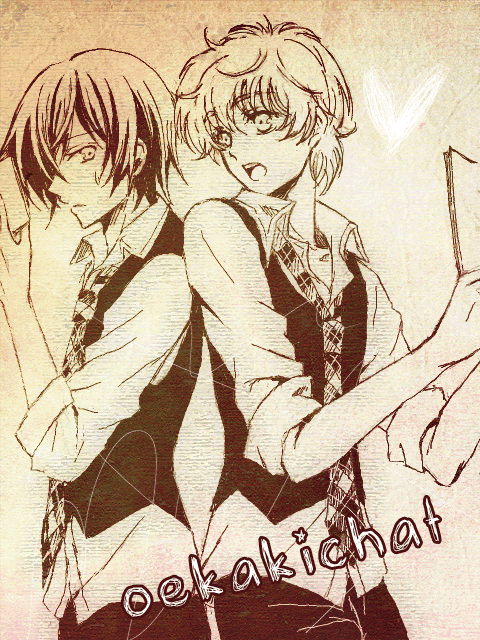 00s, 2boys, code_geass, kururugi_suzaku, lelouch_vi_britannia, male_focus, multiple_boys, oekaki