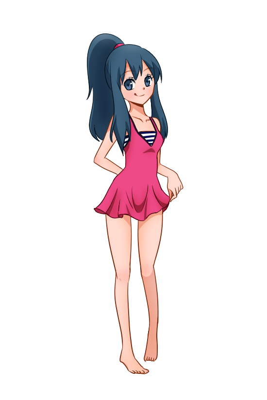 1girl, :p, arm_behind_back, blue_eyes, blue_hair, clothes_lift, dawn_(pokemon), full_body