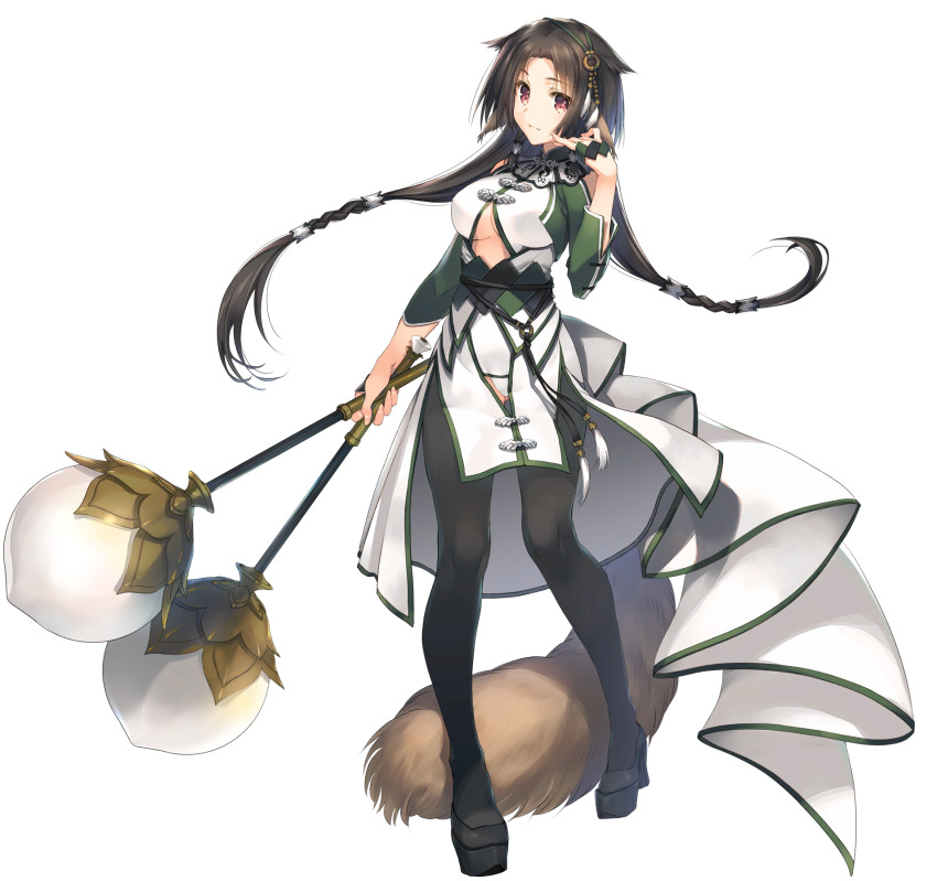 1girl, animal_ears, aquaplus, ass, boots, brown_eyes, brown_hair, full_body