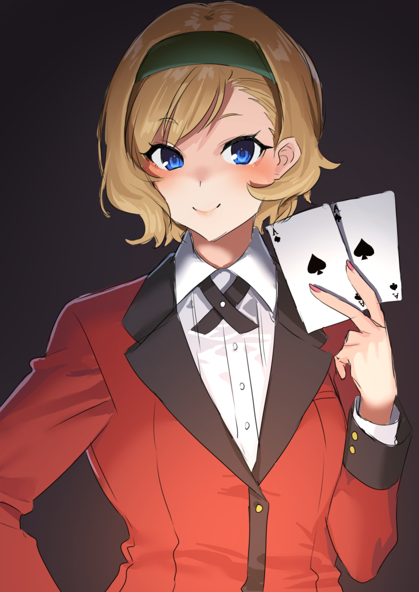 1girl, akagi_kurage, bad_id, bad_twitter_id, black_background, blue_eyes, blush, breasts