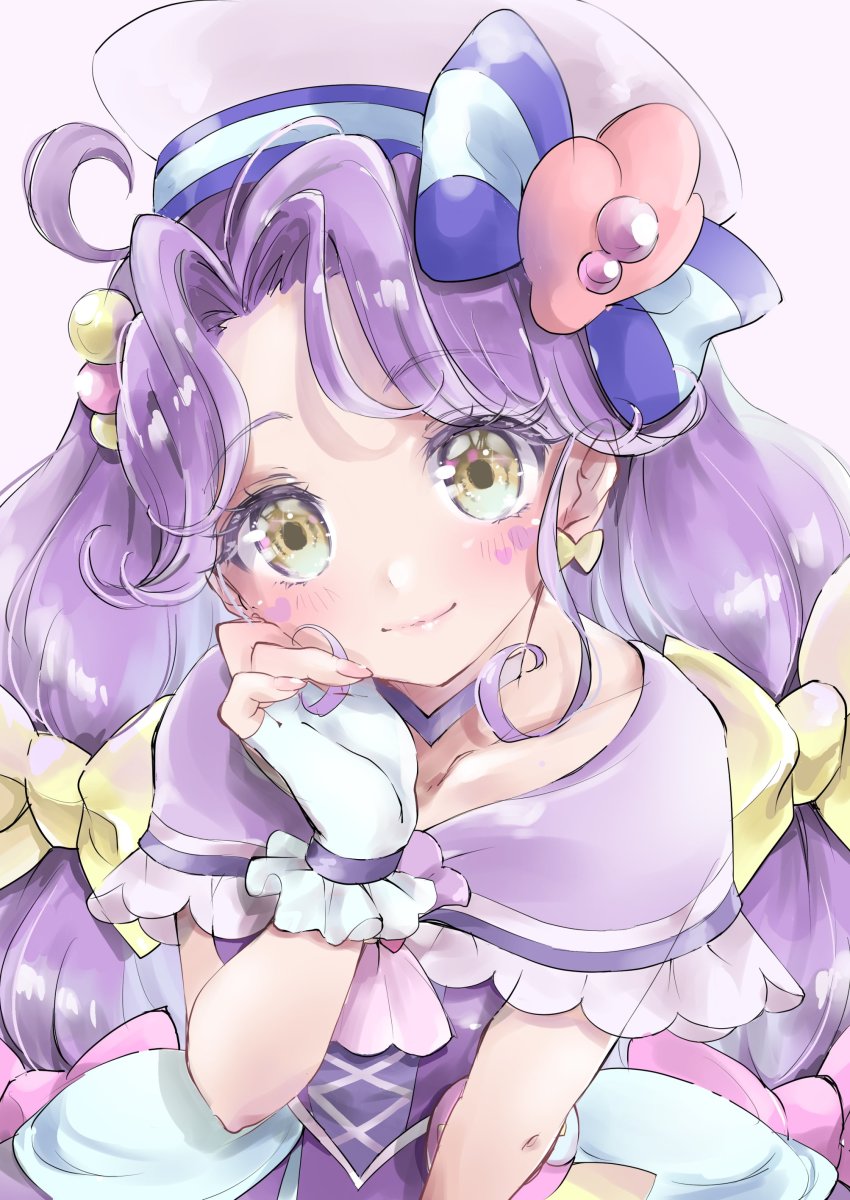 1girl, absurdres, blush, bow, bow_earrings, capelet, choker, closed_mouth