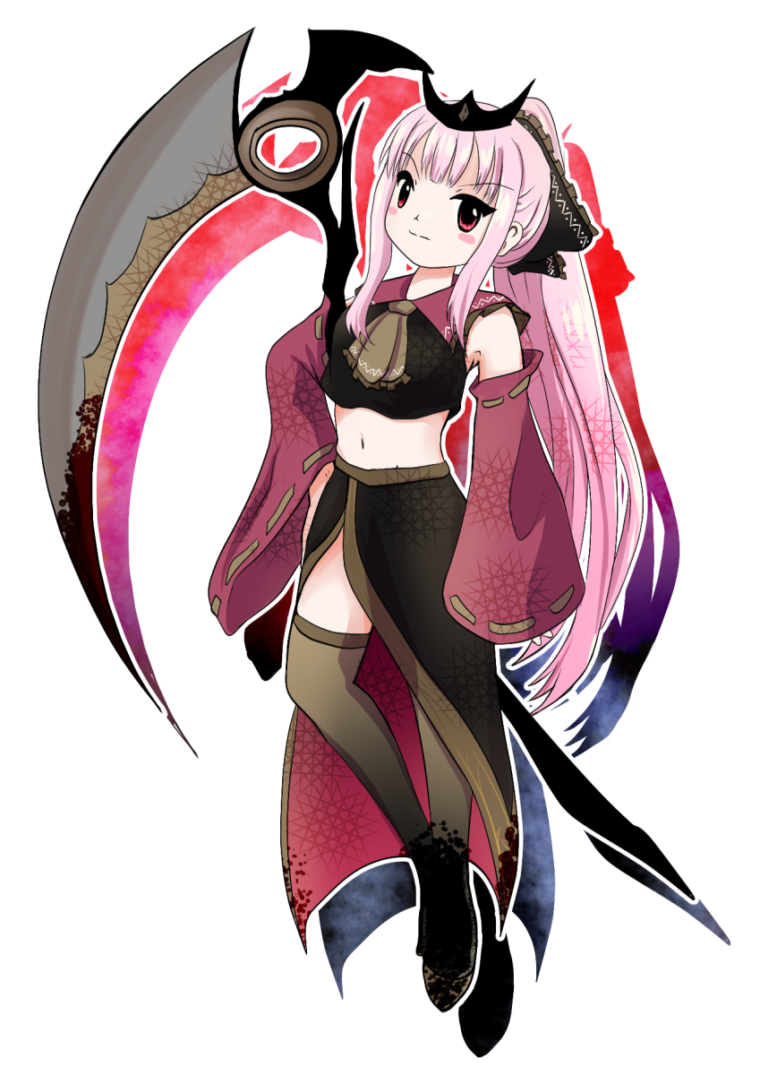 1girl, adapted_costume, alternate_hairstyle, ascot, bare_shoulders, cosplay, detached_sleeves, dr._addamelech