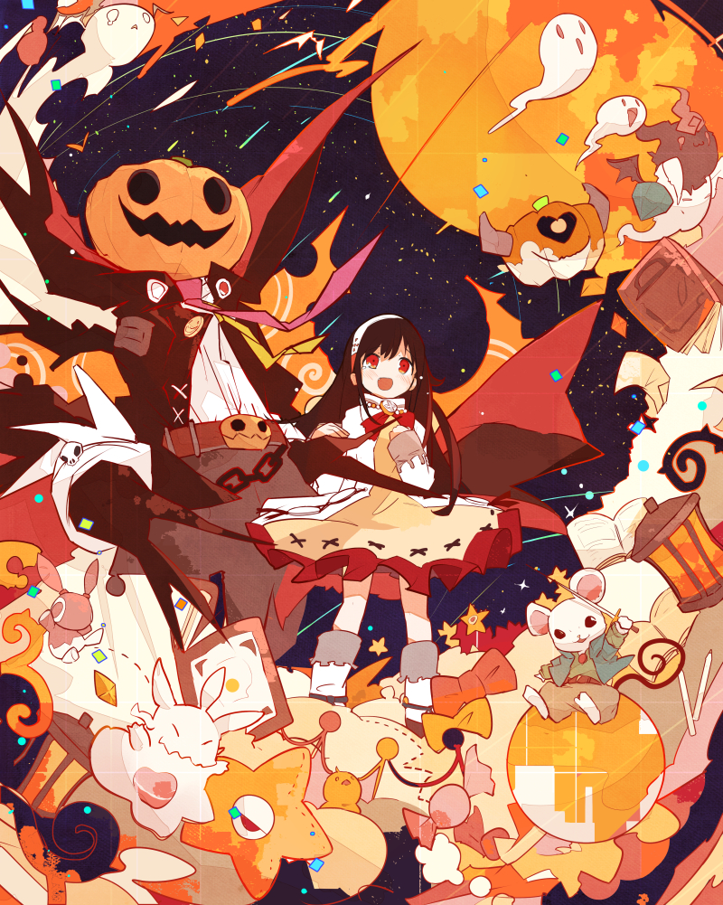 1girl, :d, baggy_pants, belt, black_cape, black_hair, book, boots