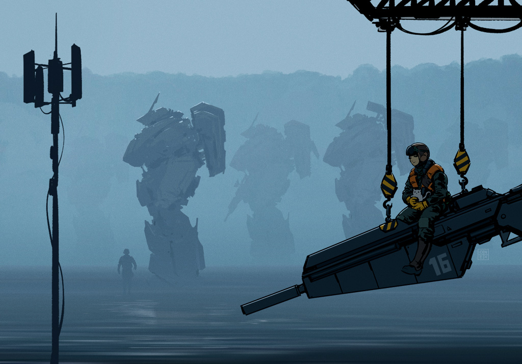 1girl, animal, black_hair, brown_hair, cat, from_side, helmet, holding