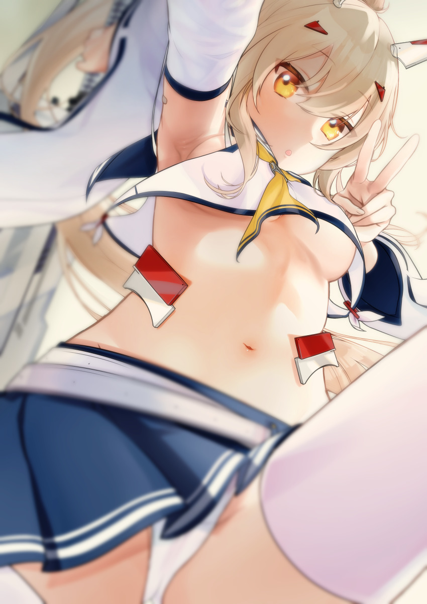 1girl, absurdres, armpits, ascot, ayanami_(azur_lane), ayanami_(retrofit)_(azur_lane), azur_lane, bandaid