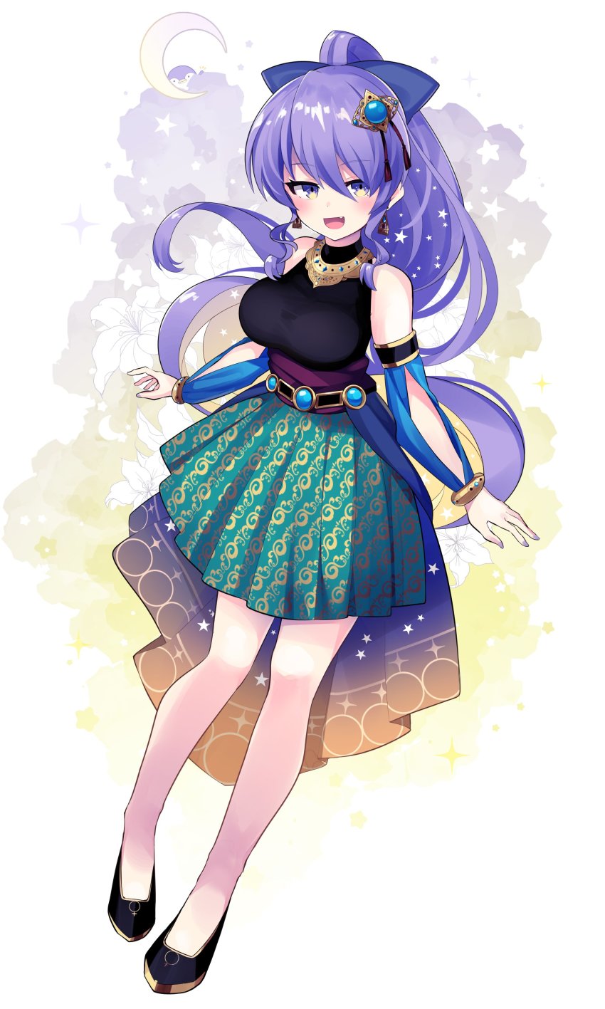 1girl, absurdres, aho, breasts, fang, gradient_hair, highres, hololive