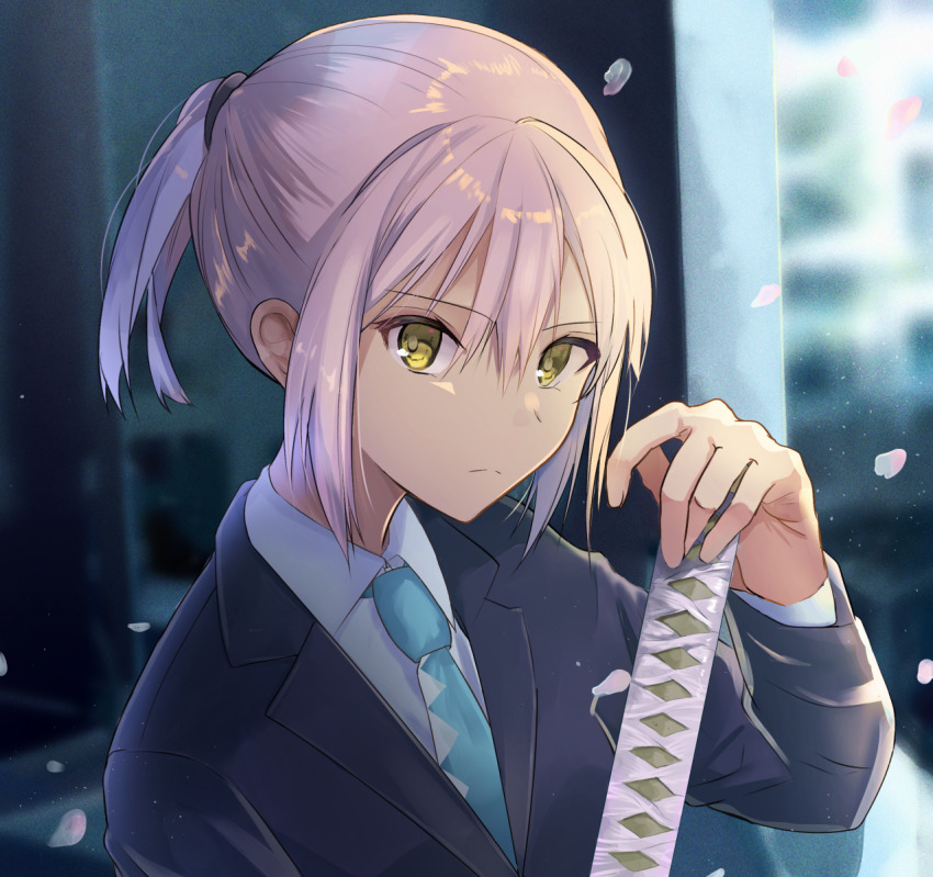 1girl, black_suit, business_suit, fate/grand_order, fate_(series), formal_clothes, gorogoronemuri, highres
