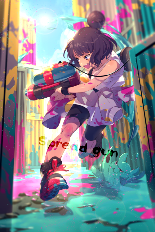 1girl, black_shorts, blue_eyes, blue_sky, blush, breasts, clothes_around_waist, echo_(circa)