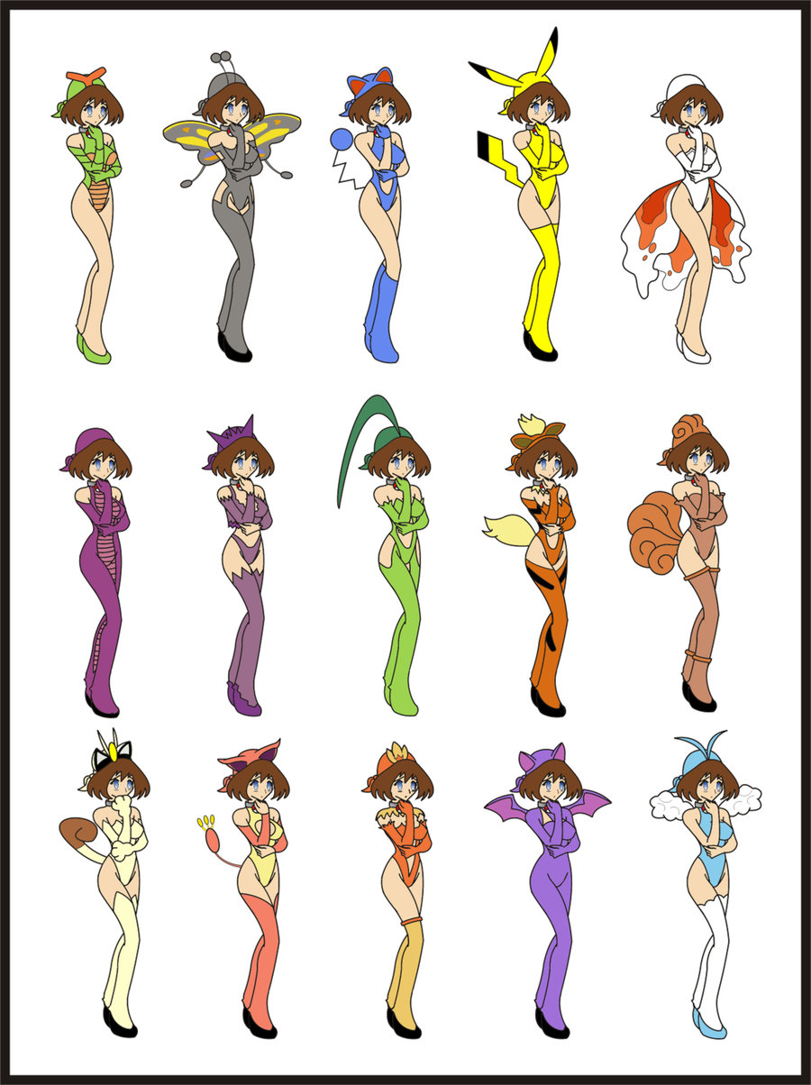 1girl, butterfree, caterpie, cosplay, gen_1_pokemon, gen_2_pokemon, gen_3_pokemon, goldeen