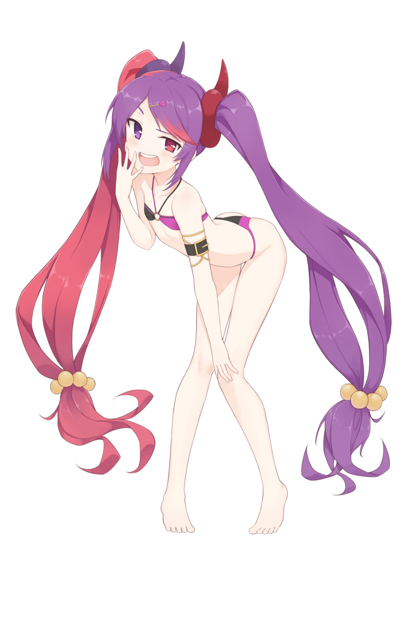 1girl, absurdres, bikini, flat_chest, full_body, hair_ornament, hairpin, hand_covering_mouth