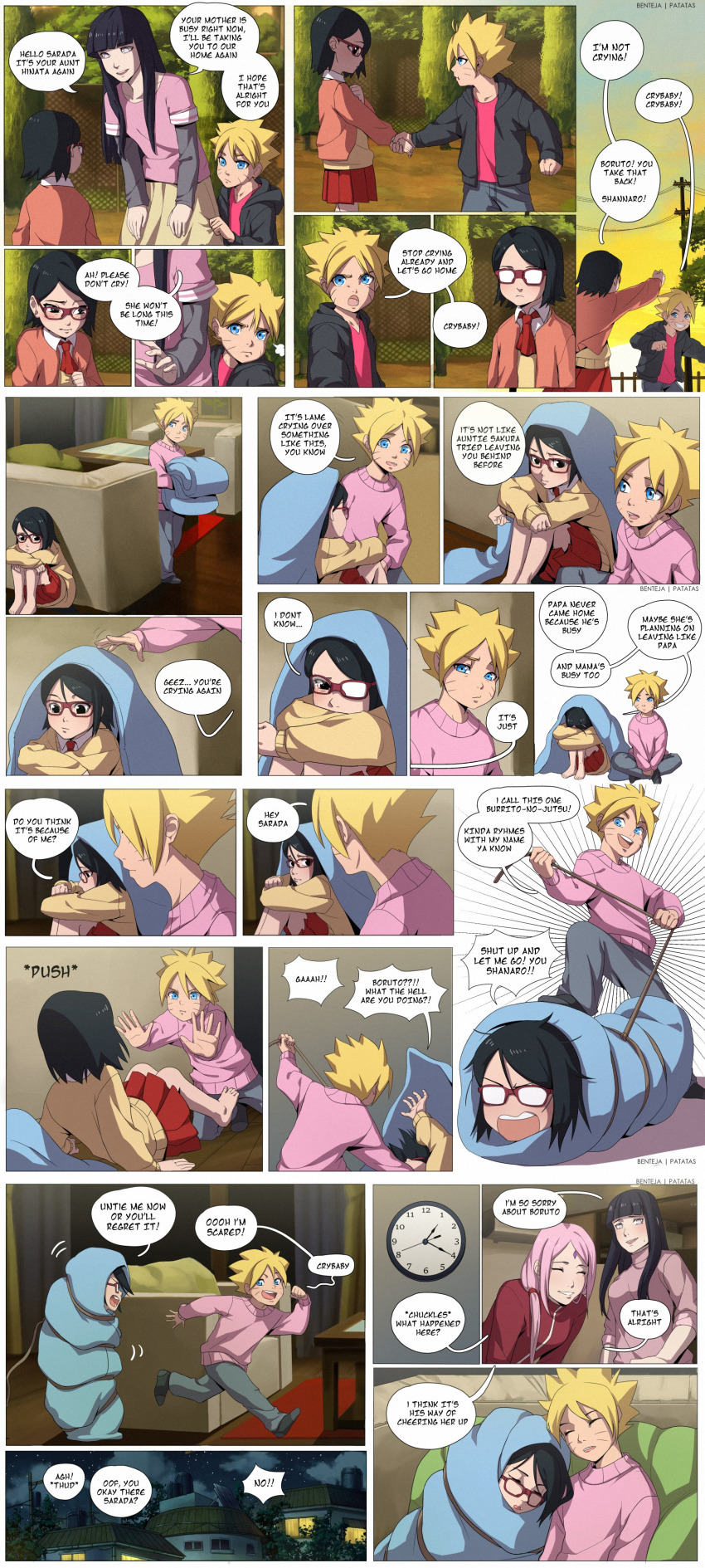 absurdres, benteja, black_eyes, black_hair, blonde_hair, blue_eyes, blue_hair, boruto:_naruto_next_generations