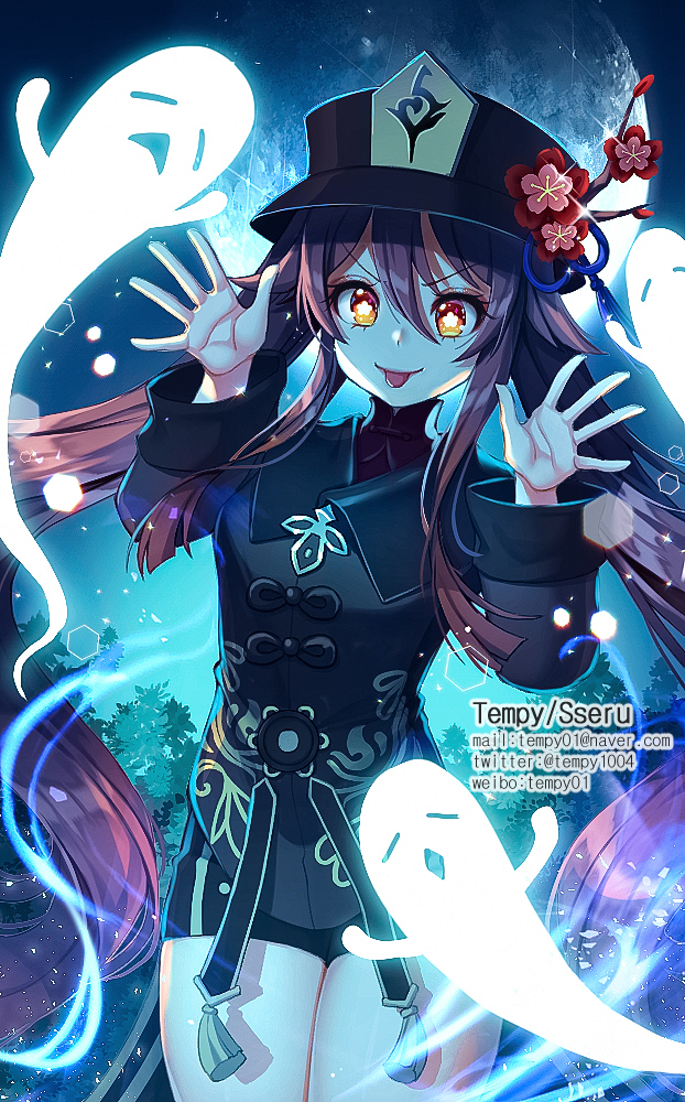 1girl, :p, black_hat, black_jacket, black_shorts, brown_hair, closed_mouth, commentary_request