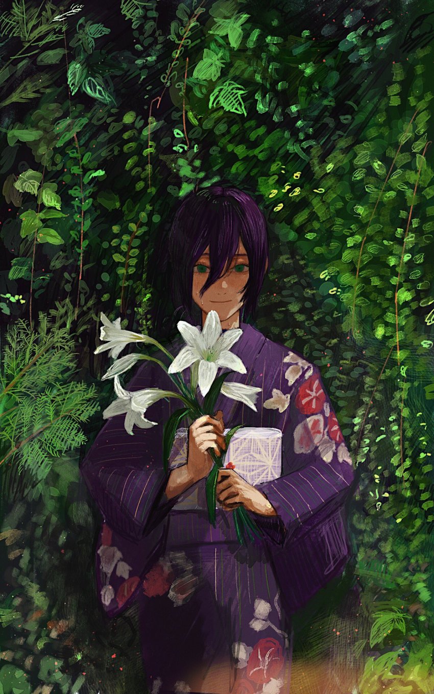 1girl, alternate_costume, black_hair, blush, chainsaw_man, closed_mouth, commentary, cowboy_shot