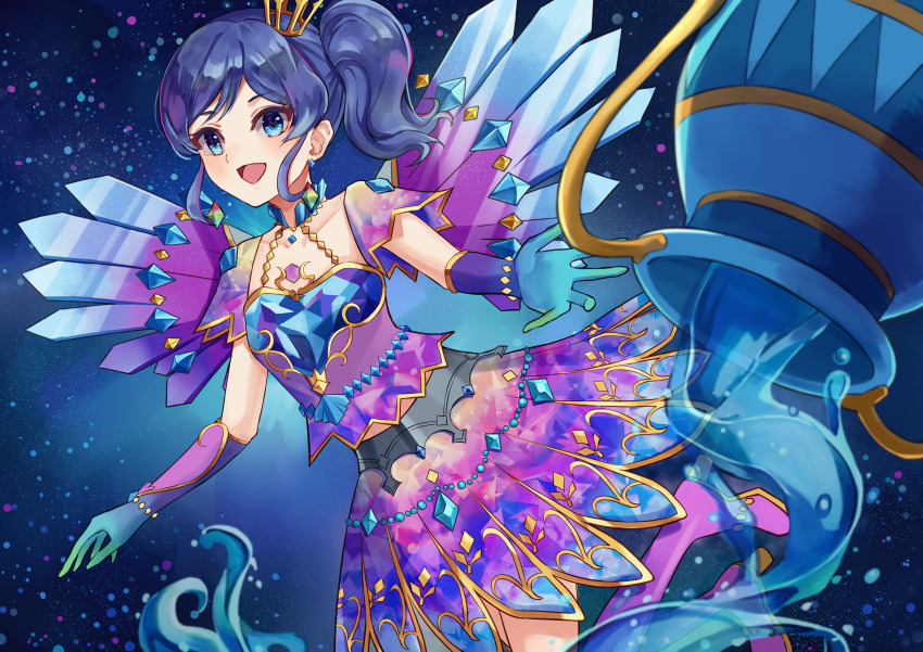 1girl, absurdres, aikatsu!, aikatsu!_(series), blue_eyes, blue_hair, blush, boots