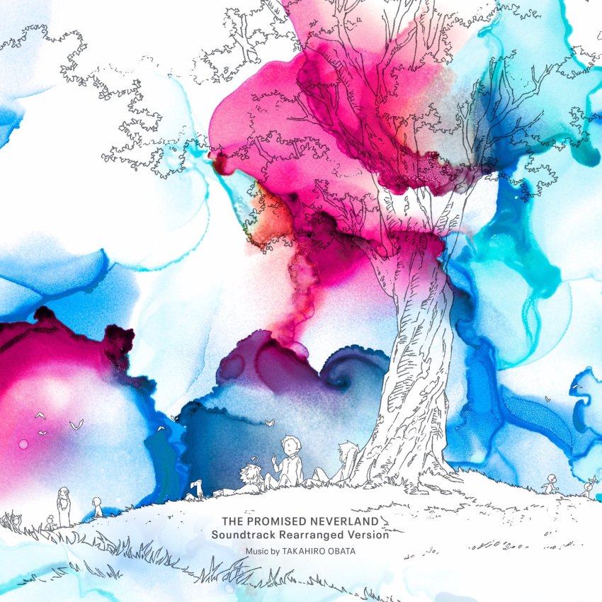 alicia_(yakusoku_no_neverland), ball, copyright_name, don_(yakusoku_no_neverland), emma_(yakusoku_no_neverland), english_text, gilda_(yakusoku_no_neverland), grass