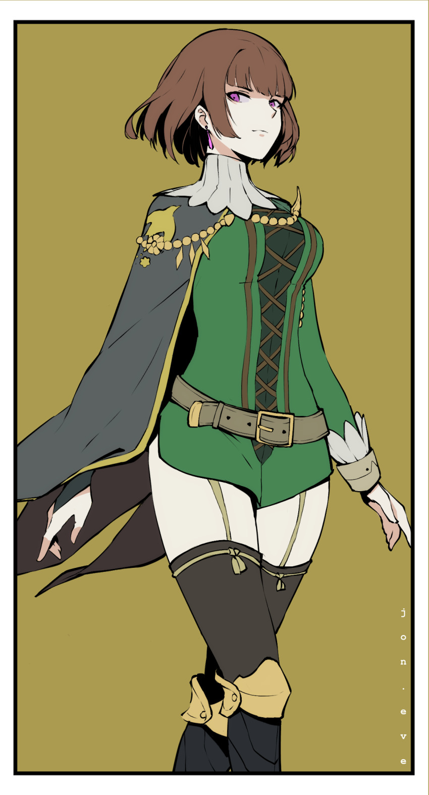 1girl, belt, boots, breasts, bridal_gauntlets, brown_hair, capcom, earrings